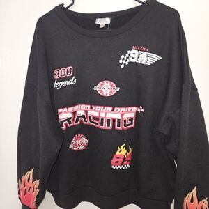 Angel Kiss Black Racing Graphic Sweater